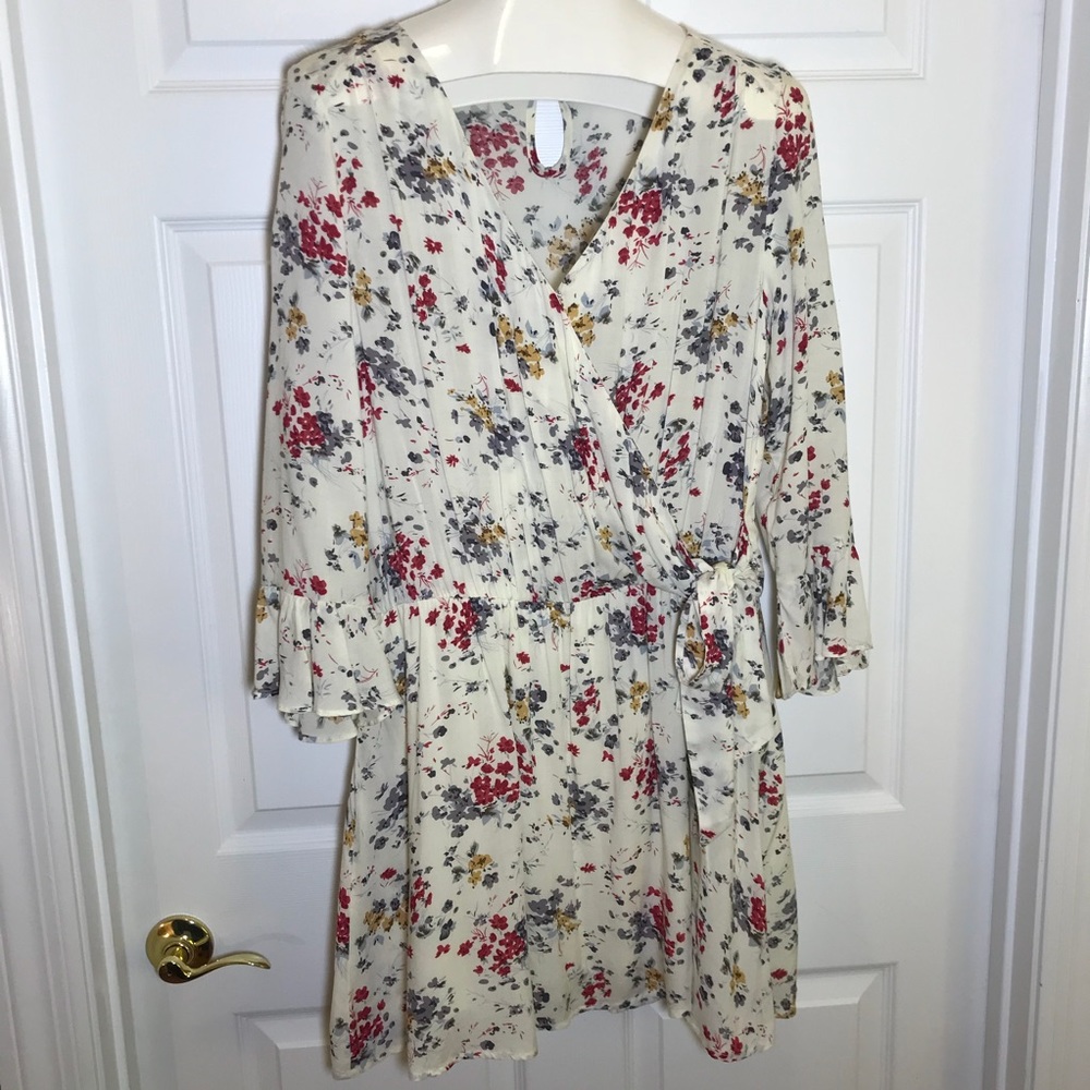 Jodifl Ruffle Sleeve Faux Wrap Dress